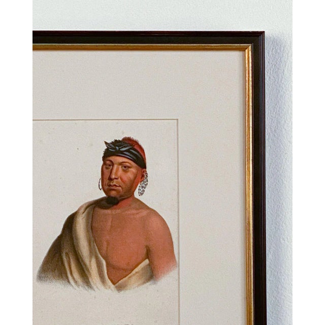 Mid 19th Century "Peah-Mus-Ka, a Musquakee Chief" McKenney & Hall Engraving of a Native American, 19th Century For Sale - Image 5 of 6