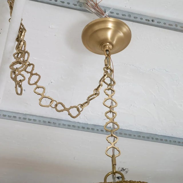 Monumental Wrought Brass Wire Pendant For Sale - Image 9 of 10
