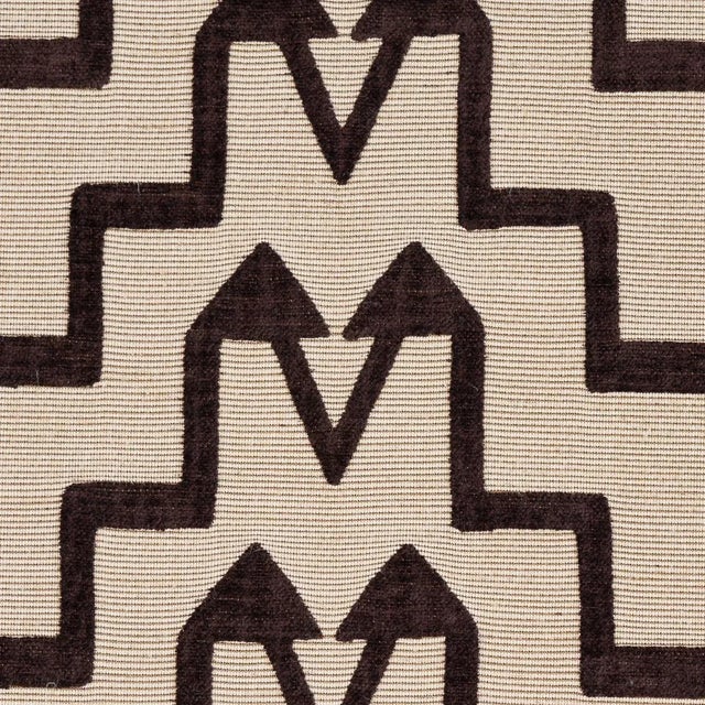 Modern Sample - Schumacher X David Kaihoi Turkish Step Fabric in Brown For Sale - Image 3 of 4