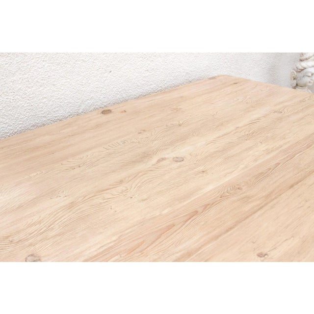 Wood 96-Inch Reclaimed Wood Trestle Dining Table For Sale - Image 7 of 12