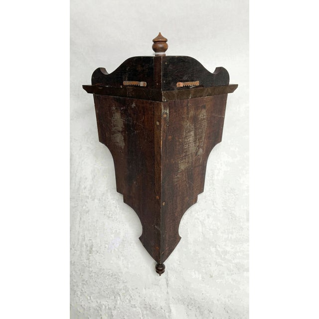 Gothic 19th Century Gothic Walnut Carved Corner Wall Shelf With Maiden For Sale - Image 3 of 5