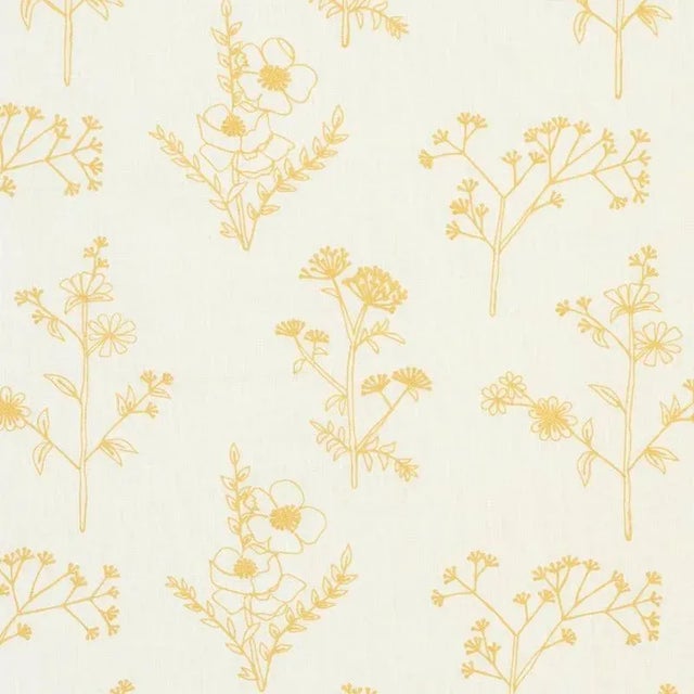 Sample - Schumacher Lisbeth Embroidery Fabric in Marigold For Sale