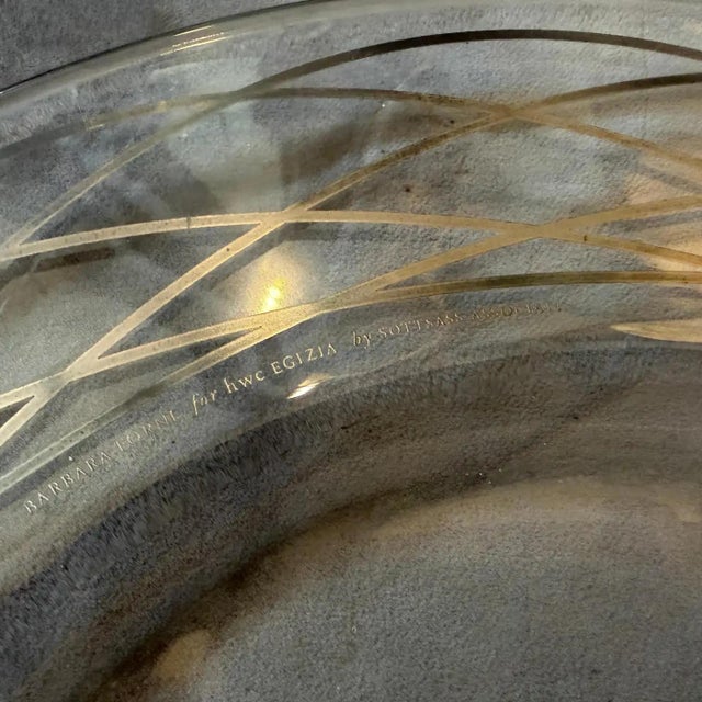 Two 2000s Barbara Forni for Sottsass Associated Studio Round Glass Plates For Sale - Image 12 of 17
