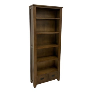 Mission Quarter Sawn Oak Open Shelf Bookcase in Walnut For Sale