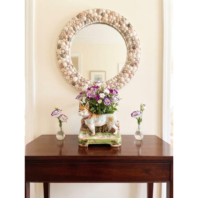 Vintage French Majolica Boxer / French Bulldog Figural Planter & Desk Catchall For Sale - Image 9 of 12