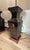 1980s Vintage Asian Chinoiserie Black Glazed Ceramic Foo Dog Table Lamps Large Matching Pair For Sale - Image 5 of 11