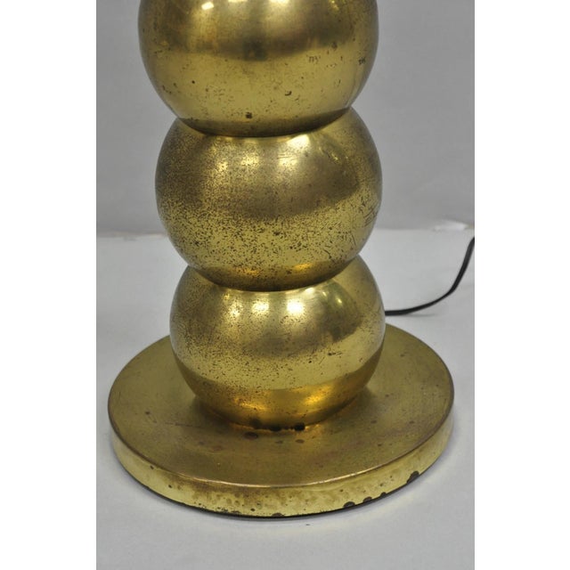 Metal Vintage Mid Century Modern George Kovacs Style Stack Brass Ball Side Table Floor Lamp For Sale - Image 7 of 12