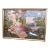 Vintage Extra Large Giltwood Framed Colorful 18th Century Scene Needlepoint For Sale