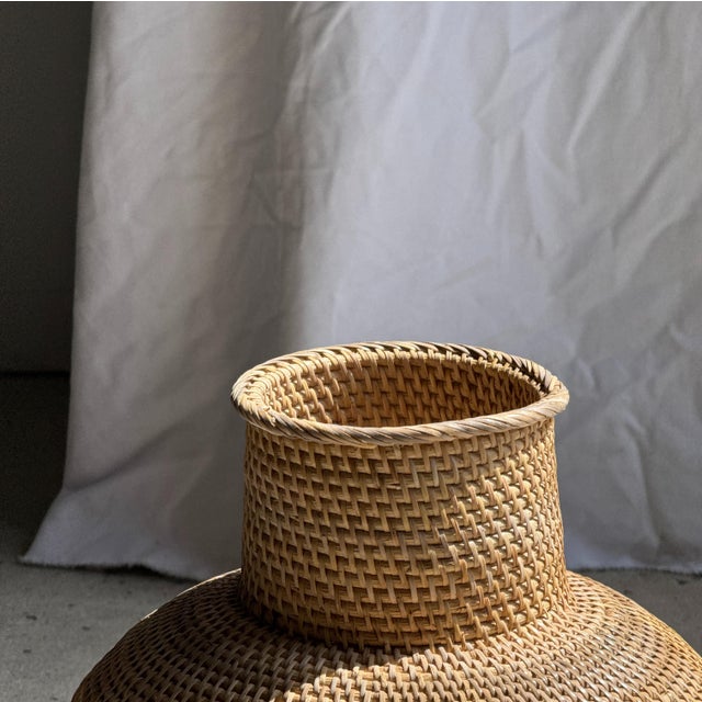 Indonesian Wickerwork Jar Basket For Sale - Image 13 of 18