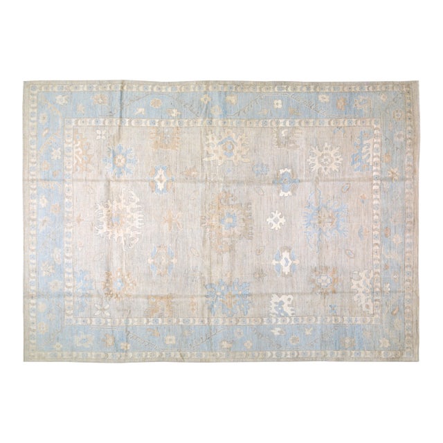 Contemporary Oushak Hand Knotted Wool Rug,10'X14' For Sale