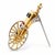 Vintage 1950s 18k Yellow Gold Carriage Dress Clip Brooch With Sapphires & Ruby For Sale - Image 4 of 7