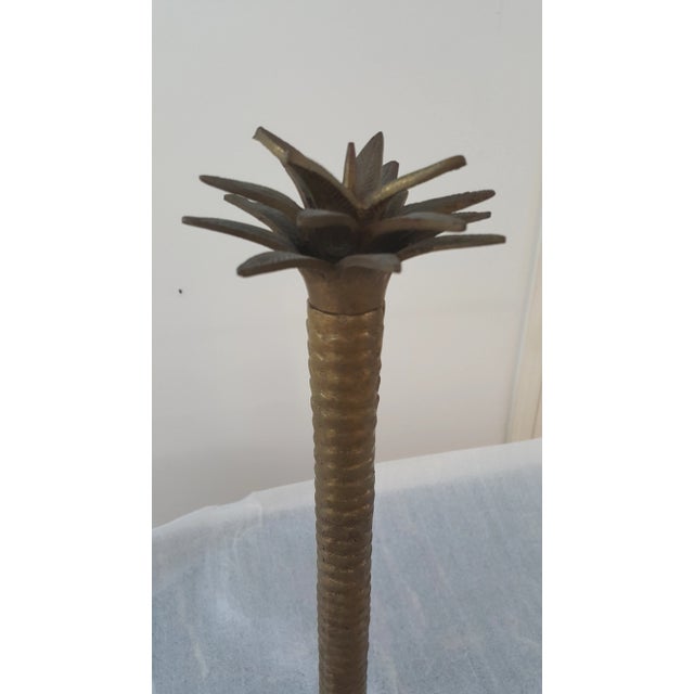 Traditional Maitland Smith Palm Tree Candle Holder For Sale - Image 3 of 7