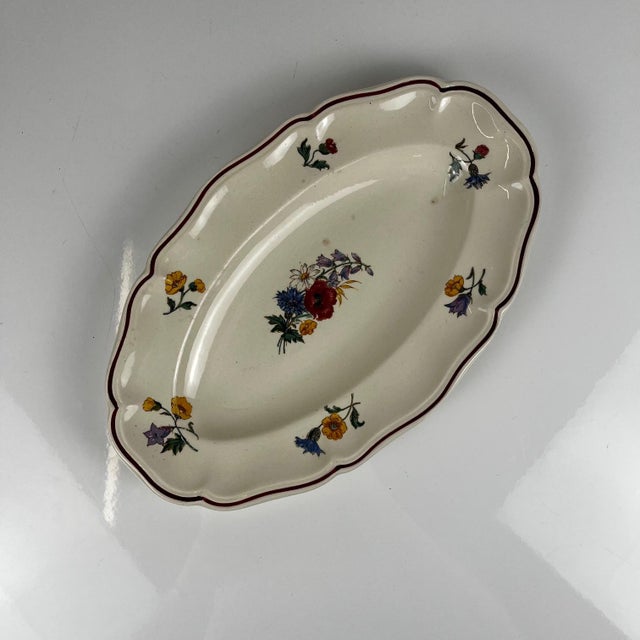 Ceramic Small Oval Agreste Plate from Sarreguemines, 1930s For Sale - Image 7 of 7