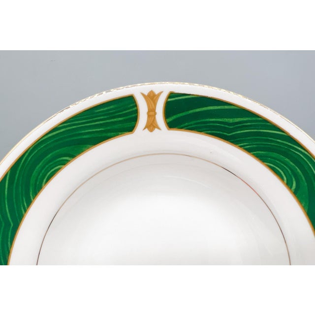 Set of 4 Majesty Fine China "Malachite" Rim Soup Bowls – Hollywood Regency / Neoclassical For Sale - Image 12 of 14