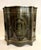Cabinet with blackened wooden support height decorated with a flowery vase marked with brass in central medallion and...
