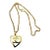 Chanel Vintage Gold Plated CC Heart Pendant Necklace For Sale