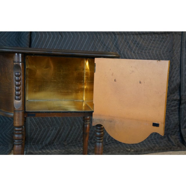 Antique Victorian Walnut Tobacco Humidor Cabinet Side Table Parlor Smoke Stand 26" For Sale - Image 15 of 18