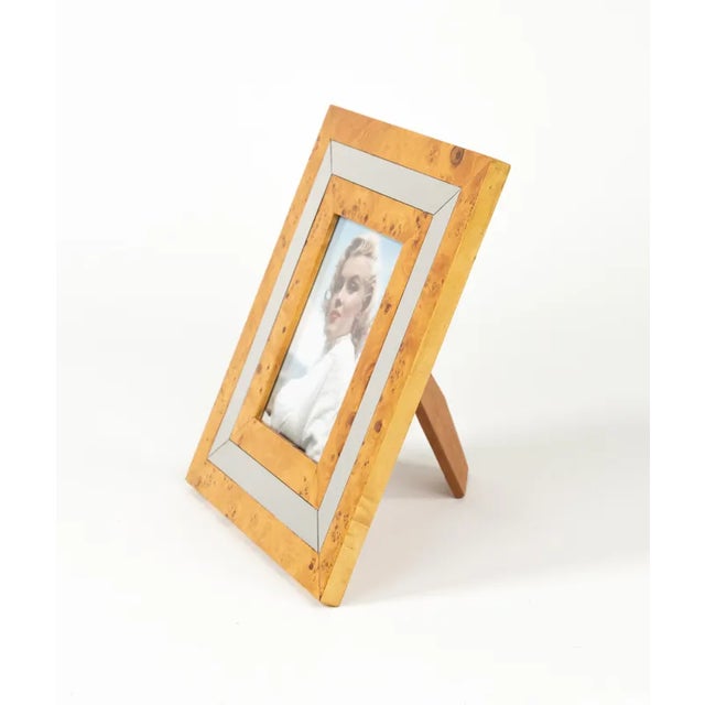 Mid-Century Picture Frame in Wood, Chrome & Glass, Italy 1960s For Sale - Image 11 of 12