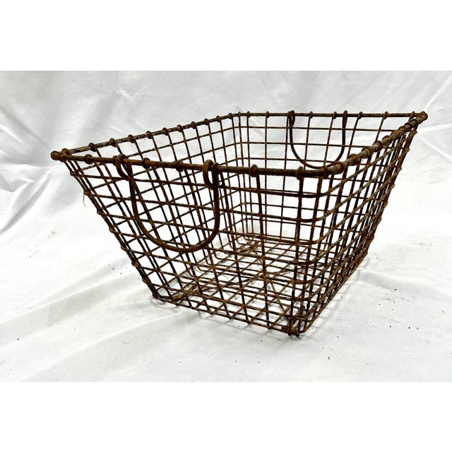 Vintage Early 1900s French Metal Oyster Basket For Sale - Image 9 of 9