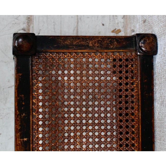 Antique Oak Rattan Stool, 1900 For Sale - Image 9 of 13