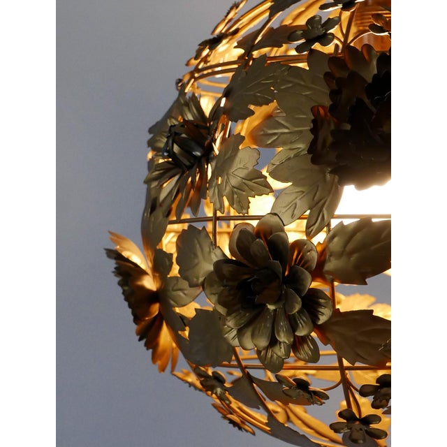 Mid-Century Modern Metal Floral Pendant Lamp, Germany, 1960s For Sale - Image 15 of 18