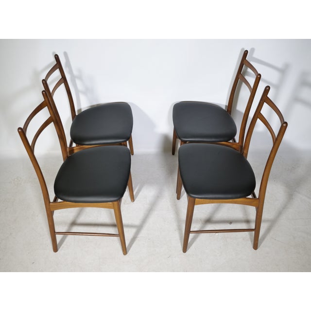Mid-Century Modern Teak Dining Chairs by Georg Leowald, 1960s, Set of 4 For Sale - Image 9 of 15