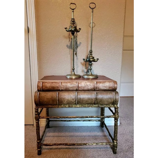 19th Century Italian Brass Lucerna Oil Lamps - a Pair For Sale - Image 4 of 11