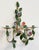 Vintage Italian vibrantly colored Tole metal candle sconce. Features painted meta vines and leaves with blue and red...