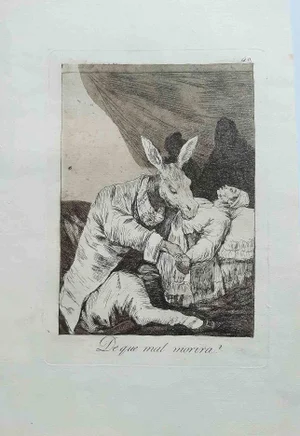 Francisco Goya, ¿De qué mal morirá?, Original Etching, 1799