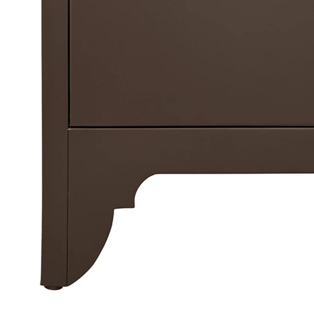 Chocolate Matthew Izzo Home Grace Chocolate Brown Four Door Buffet With Brass Tassel Door Pulls For Sale - Image 8 of 11
