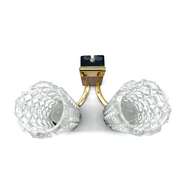 Wood Space Age Wall Lamps in Bubble Glass and Brass by Helena Tynell, 1960s, Set of 2 For Sale - Image 7 of 16