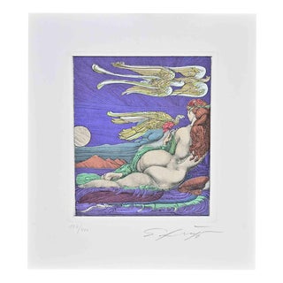 Ernst Fuchs, Nude, Brook Nymph, 1970s, Etching For Sale