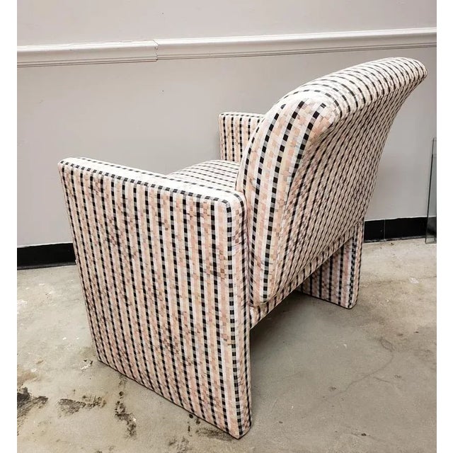 Milo Baughman 1980s Milo Baughman for Directional Custom Upholstered Lounge Chair With Original Tags For Sale - Image 4 of 12