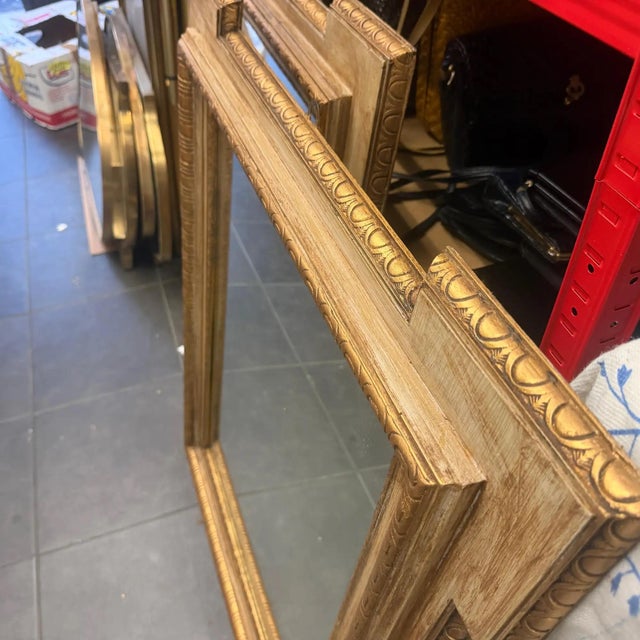 Neoclassical A Pair of Neoclassical Italian Wall Mirrors in Pickled and Gilded Wood. For Sale - Image 3 of 15