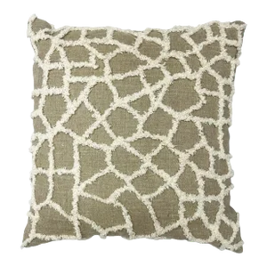 Boho Chic Style Modern Wool and Cotton Pillow in Taupe Color