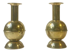 Mid-Century Scandinavian Ball Candlesticks in Brass, 1970s, Set of 2