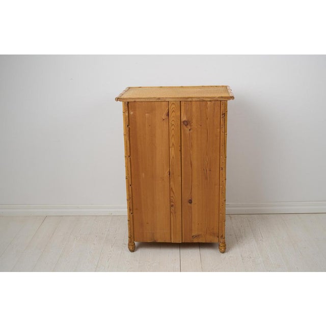Colonial Swedish Chest of Drawers with Rattan and Bamboo Decor, 1890s For Sale - Image 11 of 12