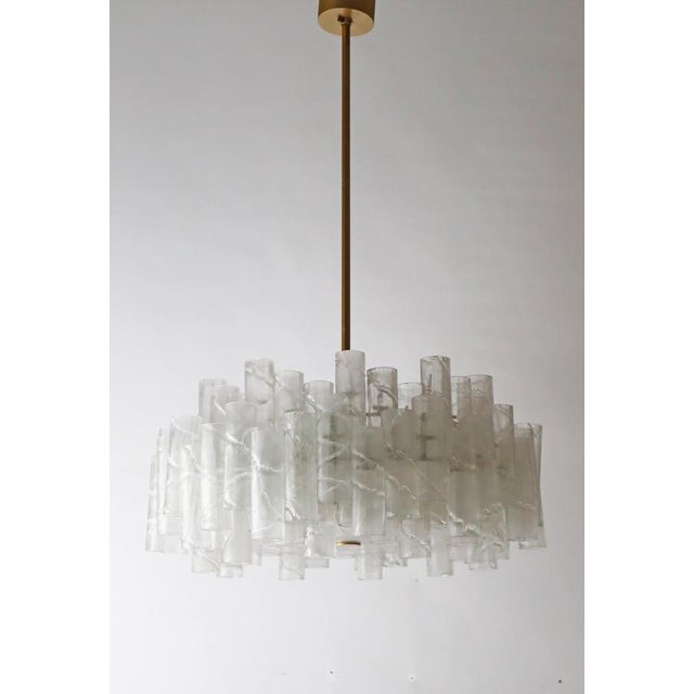 Brutalist Ice Murano Glass Tube Chandelier from Doria Leuchten, Germany, 1960s For Sale - Image 17 of 18
