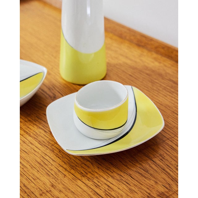 Porcelain Set by Sándor Koczor for Hollóházi, 1950s, Set of 3, in Flawless conditions. Designed 1950 to 1959 This piece...