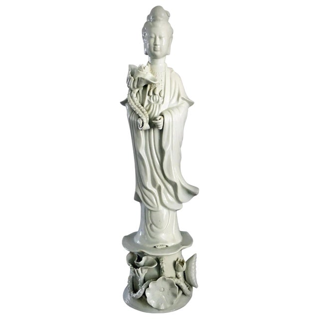 Chinese Blanc de Chine Porcelain Quan Yin For Sale