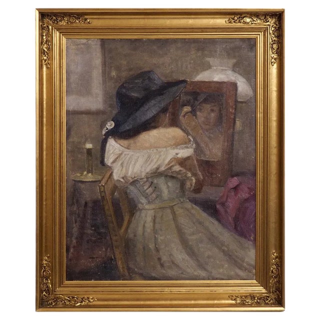 Antique Impressionist Painting Oil on Canvas For Sale