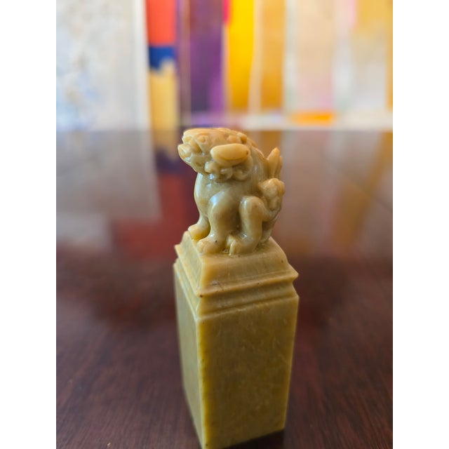 Vintage Chinese Carved Lion Seal For Sale - Image 4 of 9