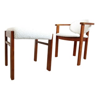 Set of Vintage Armchair and Ottoman, 1960s For Sale