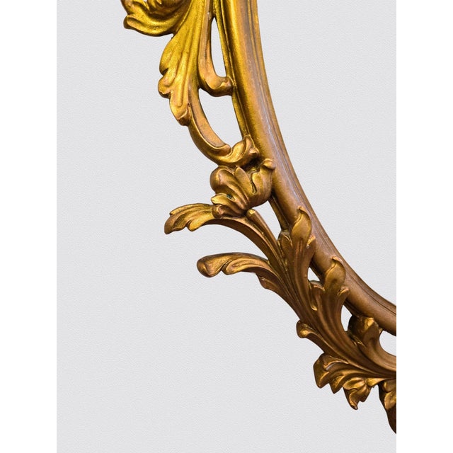 Gold Vintage Palladio Italy Rococo Gilded Wall Mirror Ornate Gold 48.5 For Sale - Image 8 of 17