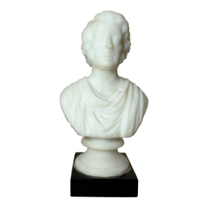 Antique Charles Sumner Figural Frosted Milk Glass Bust Paperweight Sculpture