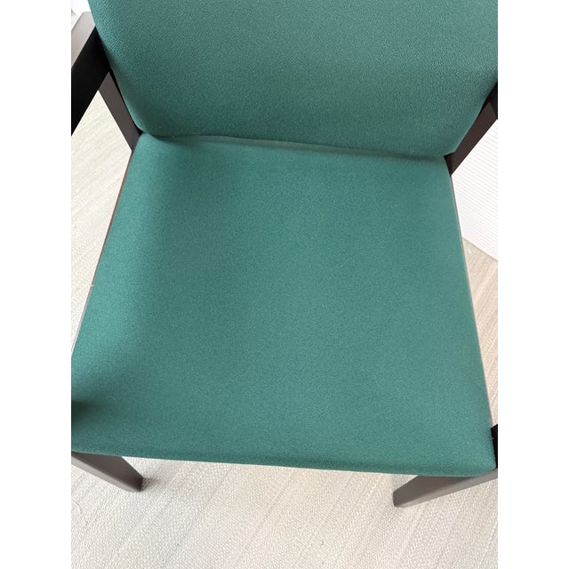 Ofs Brands Contemporary Green Upholstered Wood Armchairs, a Pair For Sale - Image 10 of 13
