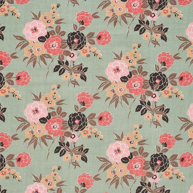 Schumacher Sample - Schumacher Valentina Floral Fabric in Green For Sale - Image 4 of 4