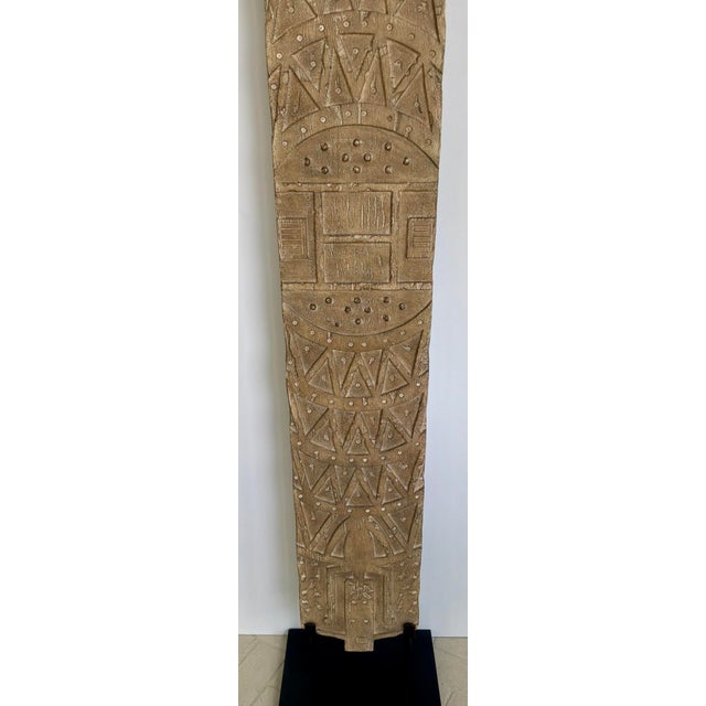 Revelation Tribal Mango Wood Large Forebearers Etching Sculpture For Sale In Atlanta - Image 6 of 7