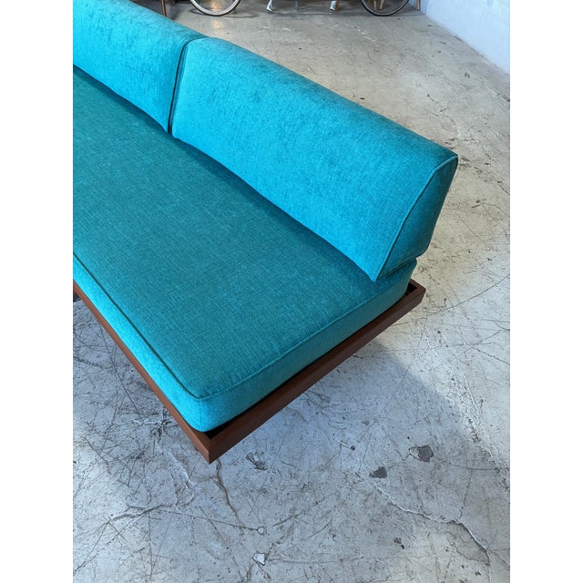 Mid Century Modern Newly Upholstered Walnut Daybed For Sale In Phoenix - Image 6 of 7