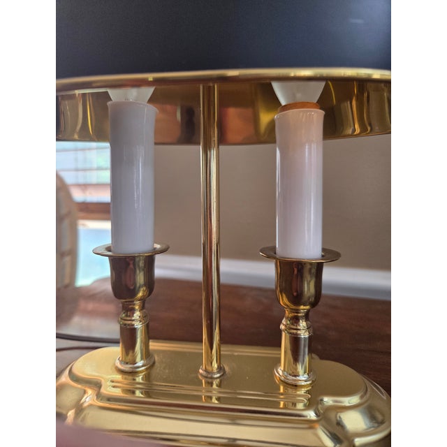 Metal Late 20th Century Petite Brass Bouillotte Candle Lamp For Sale - Image 7 of 11